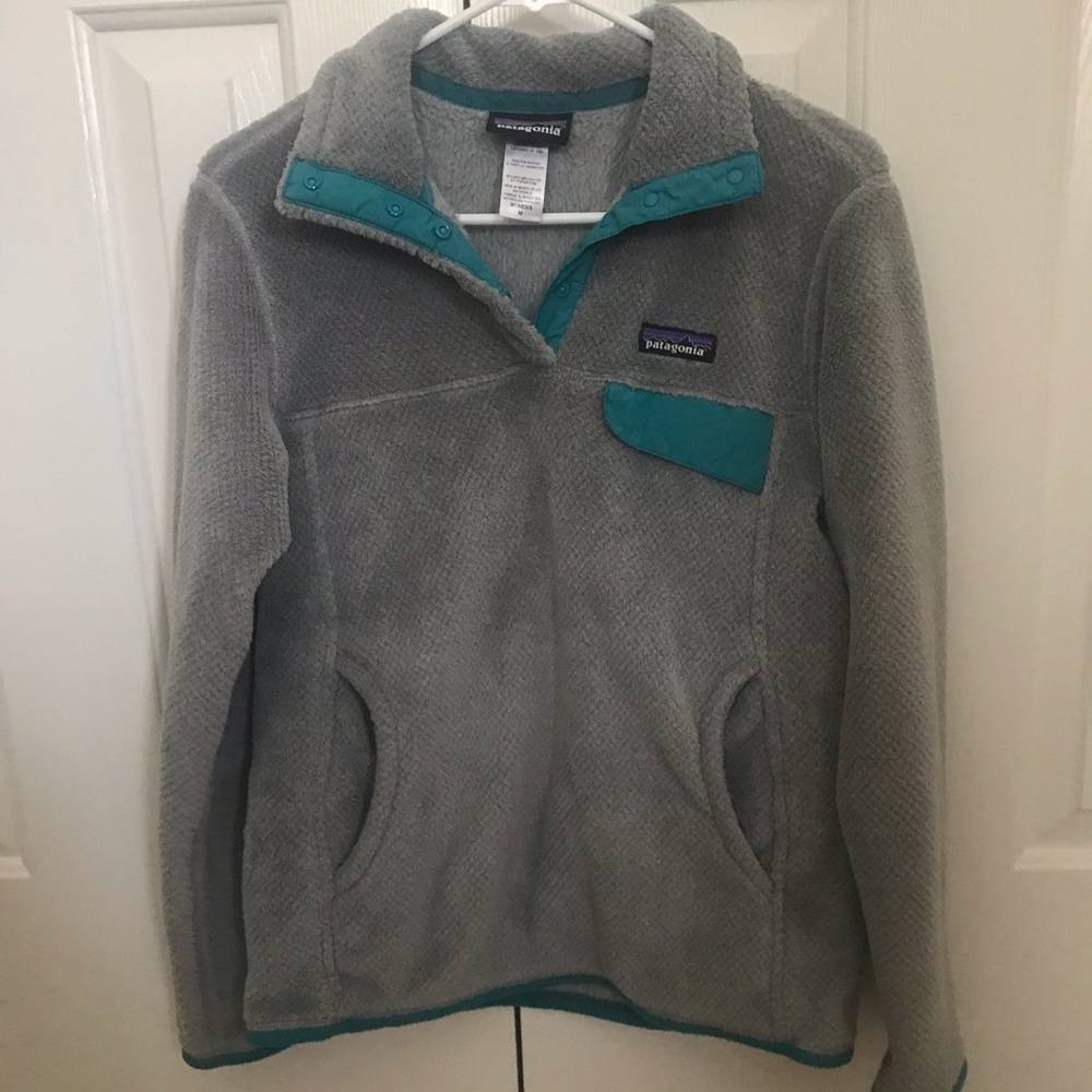 Grey and Blue Authentic Patagonia Pullover